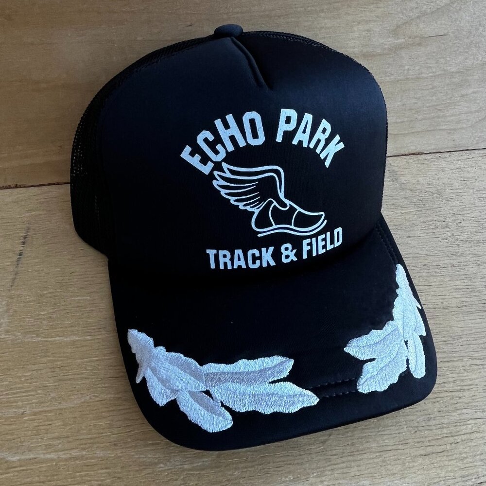 FRED SEGAL MITCHELL & NESS ECHO PARK TRACK & FIELD BLACK TRUCKER HAT NEW